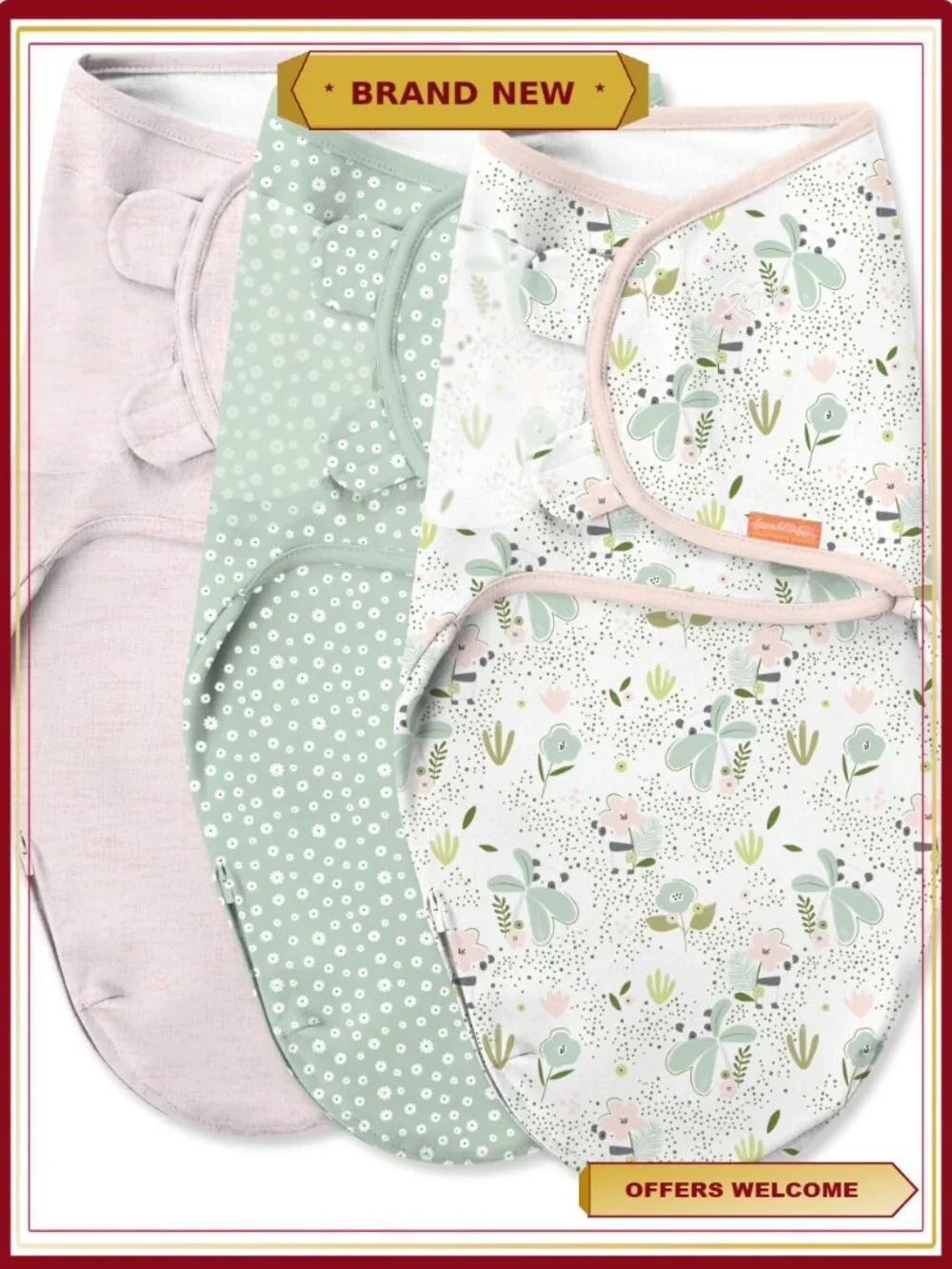 SwaddleMe Easy Change Swaddle 0-3 Months Cotton Baby Sleep Wrap